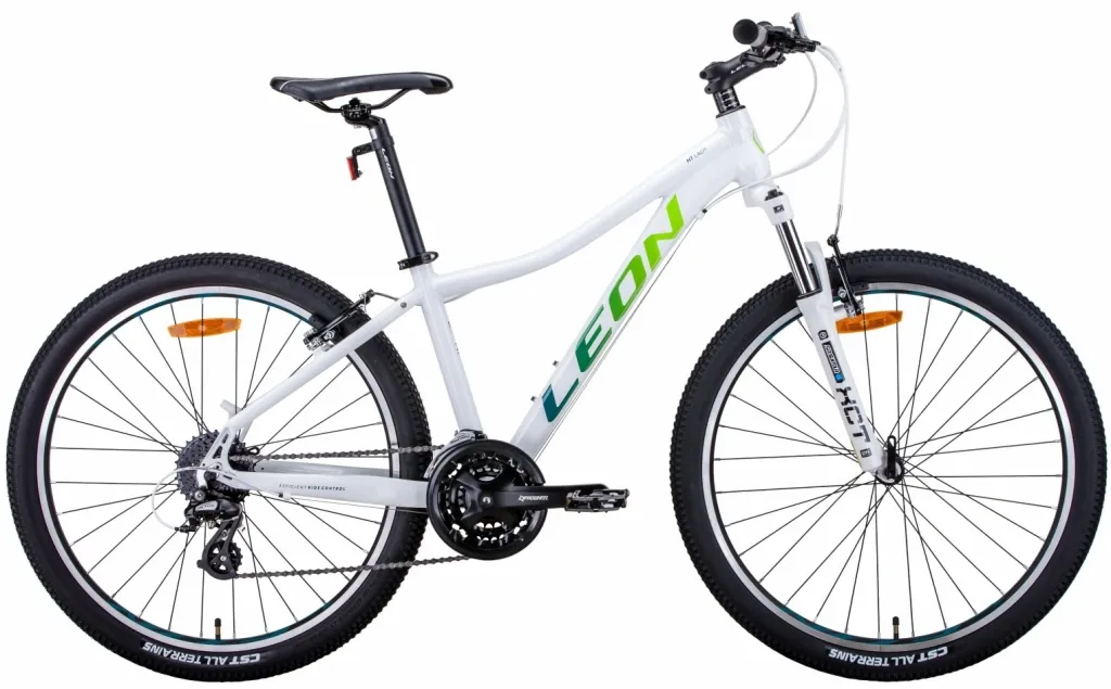 Велосипед 26" Leon HT-LADY AM (2021) бело-синий с салатным