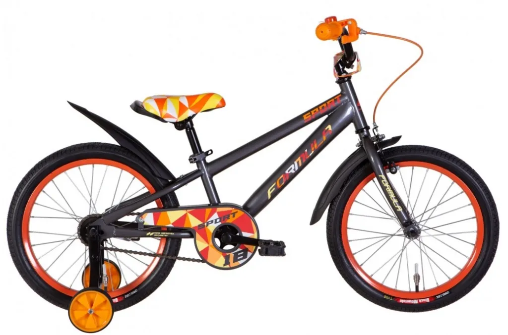 Велосипед 18" Formula SPORT (2022) серый с оранжевым