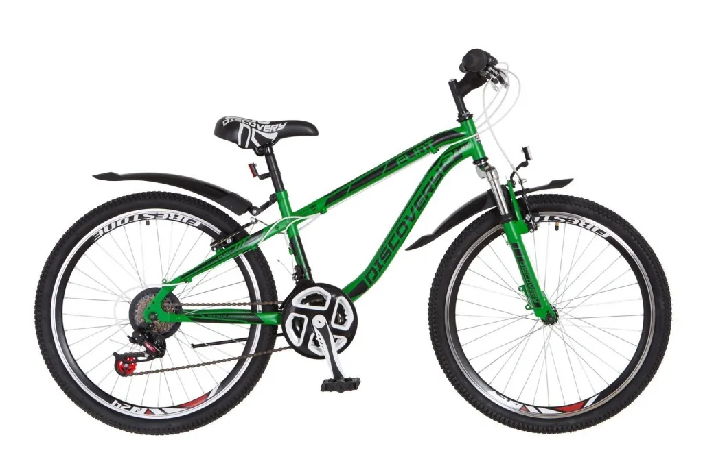 Велосипед 24" Discovery Flint AM V-br, зелено-черный матовый 2018
