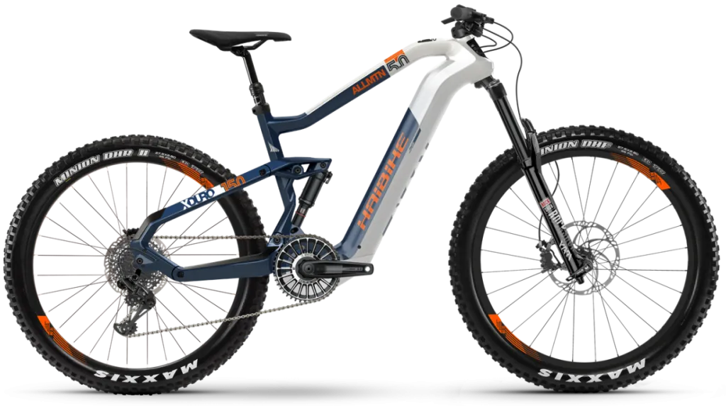 Электровелосипед 27.5/29" Haibike XDURO AllMtn 5.0 Carbon FLYON 630Wh (2020) біло-синій