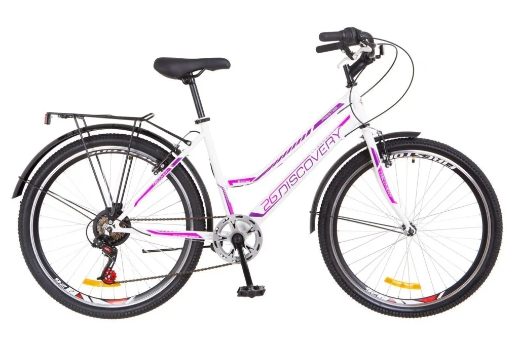 Велосипед 26" Discovery Prestige women, бело-фиолетовый 2018