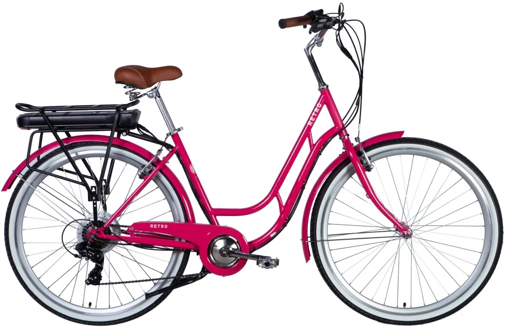Велосипед 28" Dorozhnik RETRO DD FR 36B 12.5А*г 250Вт (2025) розовый