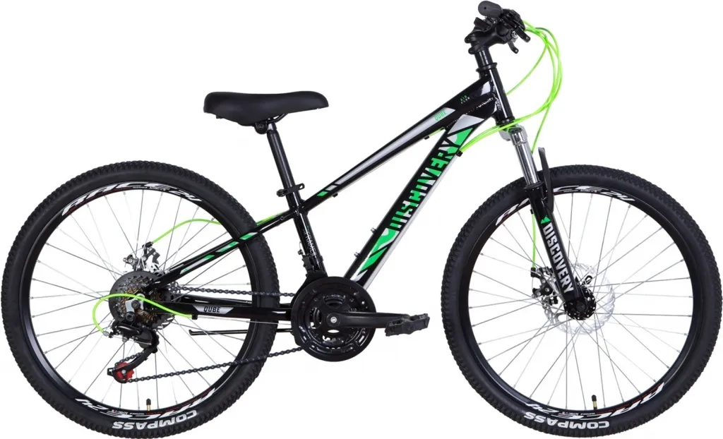 Велосипед 24" Discovery QUBE AM DD (2021) черно-зеленый