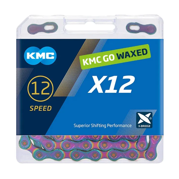 Ланцюг KMC X12 Aurora Blue 12-speed 126 links + замок Waxed (змащений парафіновим мастилом KMC GO WAX)