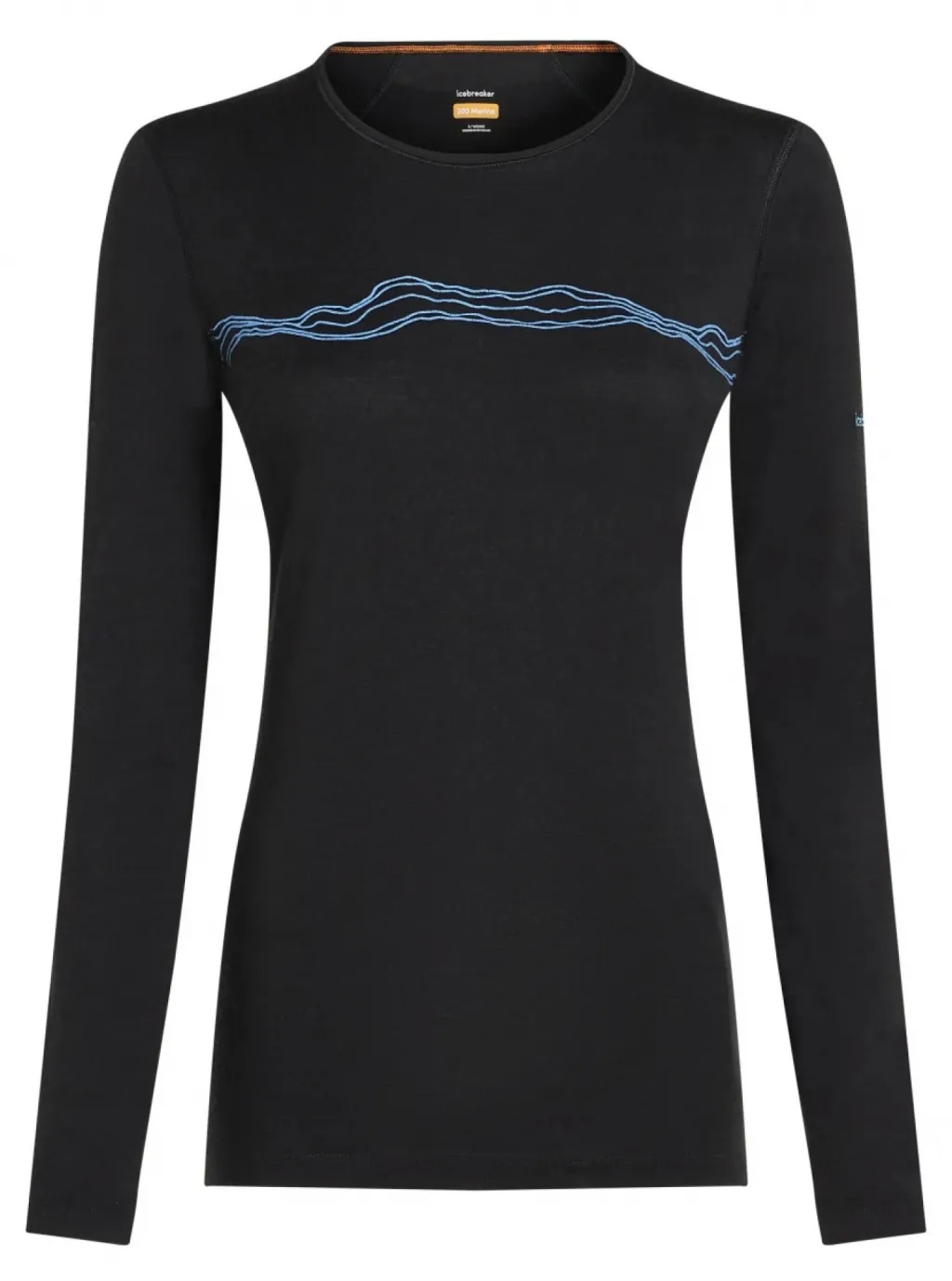 Термофутболка з довгим рукавом ICEBREAKER Women Merino 200 Oasis LS Crewe Mountain Pulse (Y24) black