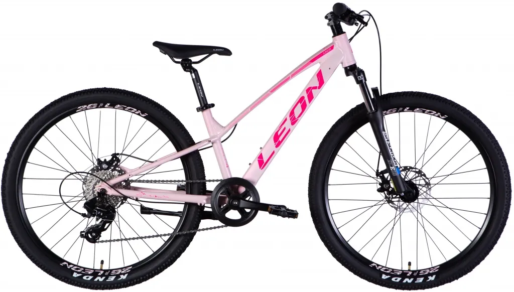 Велосипед 26" Leon Super Junior DD CS (2025) рожевий з малиновим Велосипед 26" Leon Super Junior DD CS (2025) рожевий з малиновим