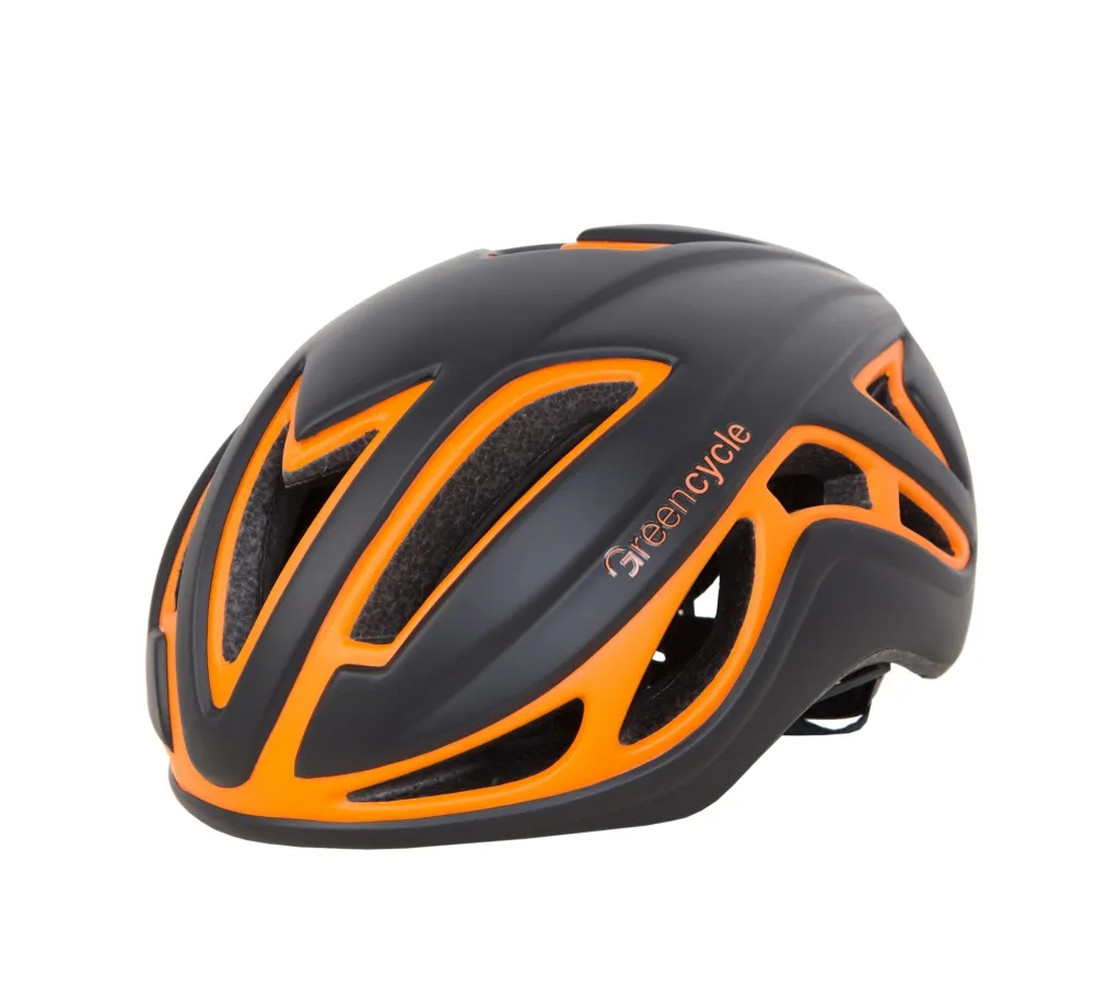 Шлем Green Cycle Jet для шоссе/триатлона черно-оранж матовый