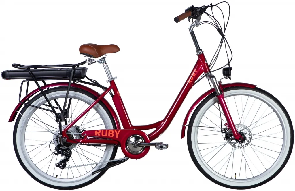 Велосипед 26" Dorozhnik eRUBY DD FR 48B 12.5А*г 500Вт (2025) бордовый