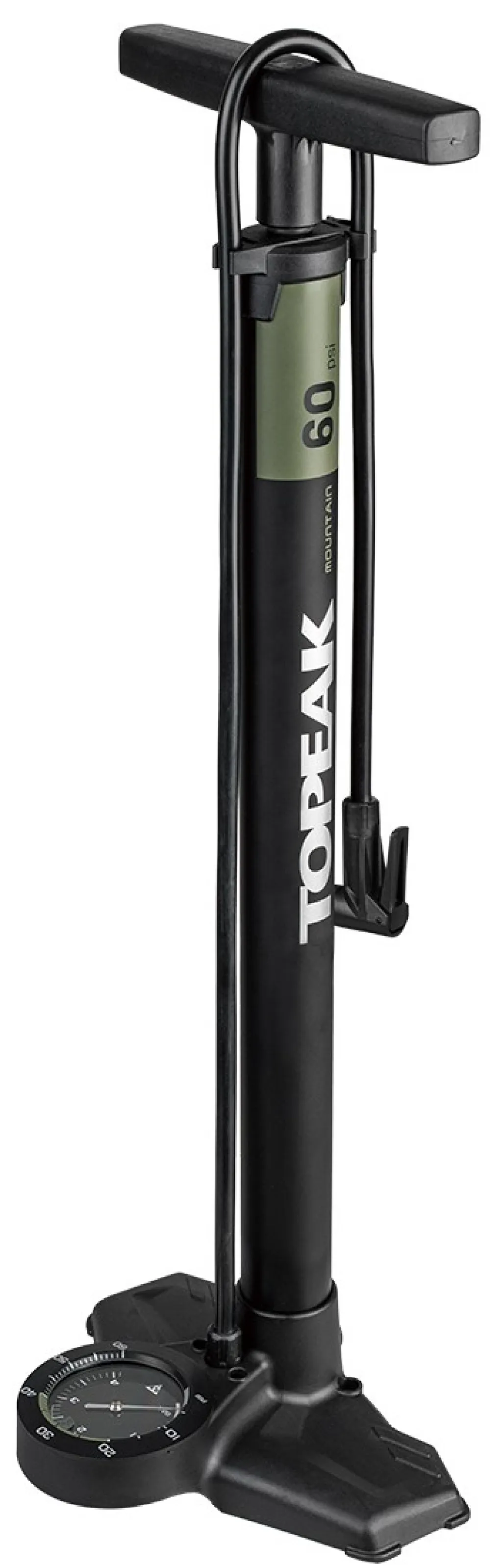 Насос підлоговий Topeak JoeBlow Mountain EX floor pump, steel barrel & plastic base, large 3.5" base mount gauge, 60psi/4bar, SmartHead, black/green