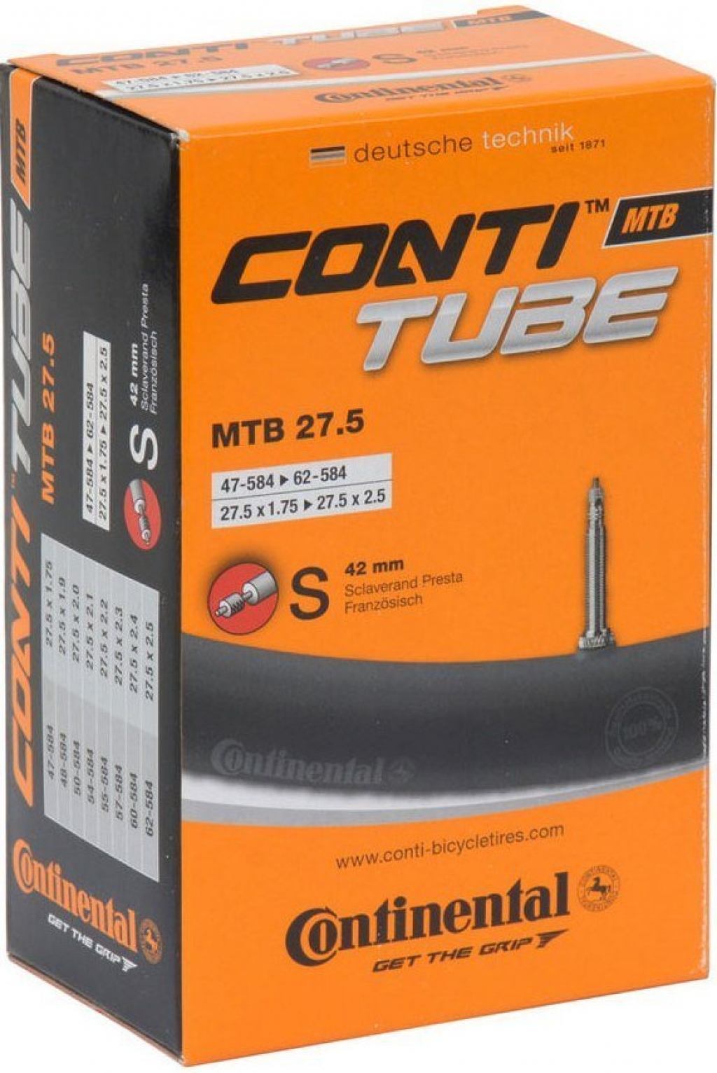 Камера Continental MTB 27.5"B+, 57-584 - 70-584, PR42mm Камера Continental MTB 27.5"B+, 57-584 - 70-584, PR42mm