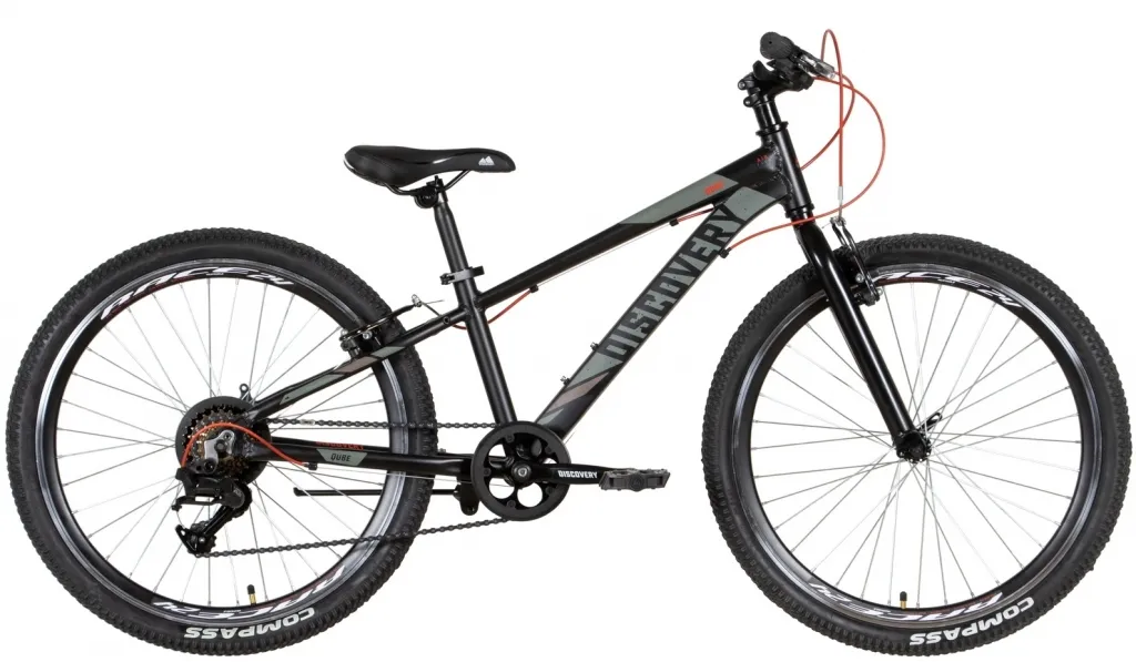 Велосипед 24" Discovery QUBE Vbr (2022) чорно-червоний (м)