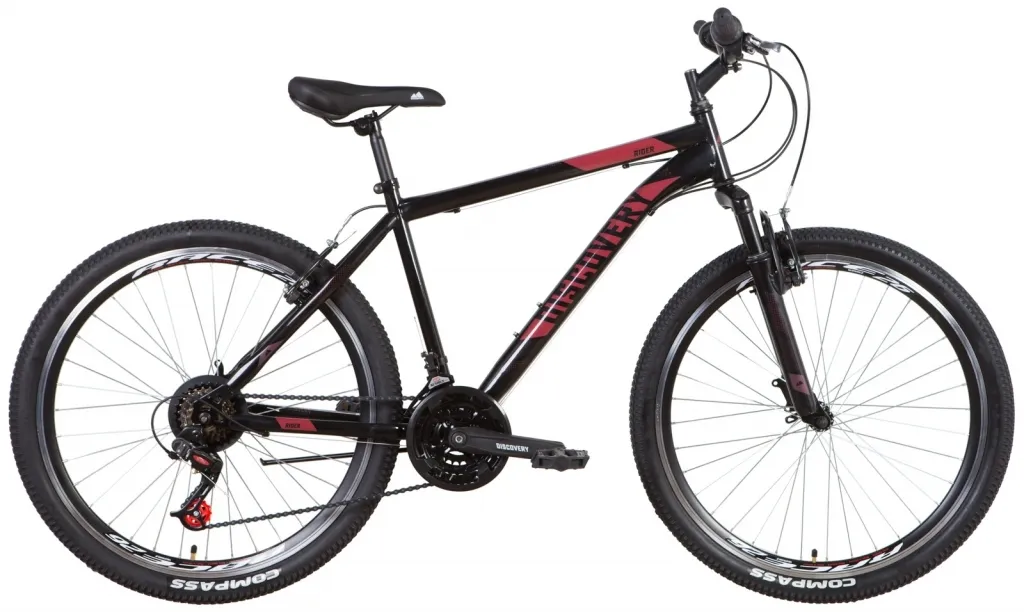 Велосипед 26" Discovery RIDER AM Vbr (2022) черно-красный