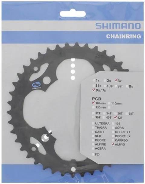 Звезда шатунов Shimano FC-M415, 42зуб, черный, 7/8-скор.