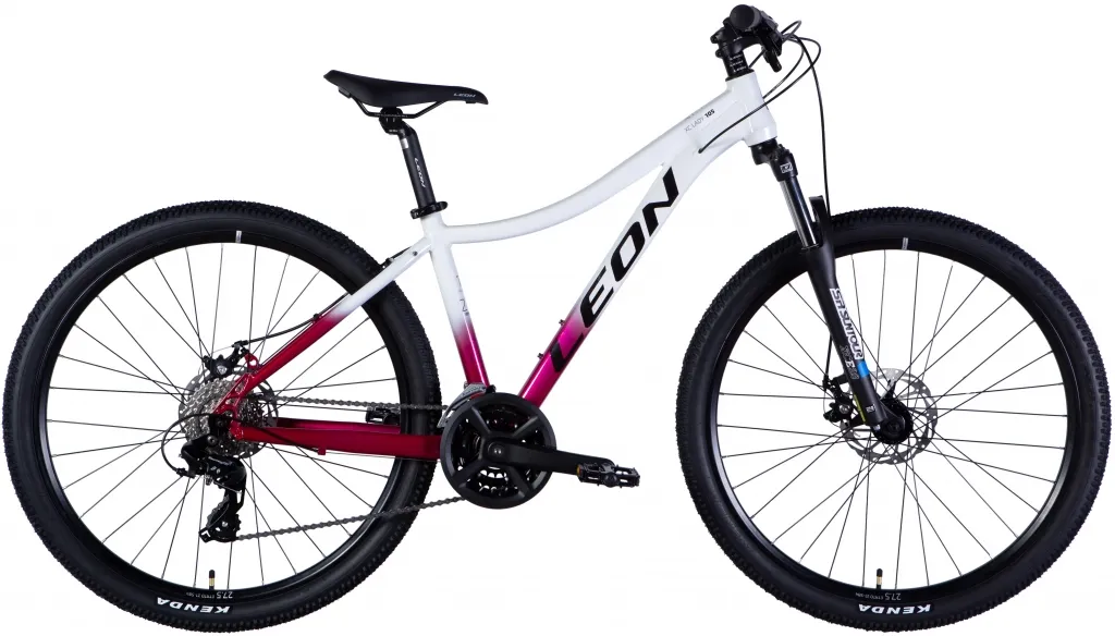 Велосипед 27.5" Leon XC Lady 105 DD CS (2025) белый с малиновым Велосипед 27.5" Leon XC Lady 105 DD CS (2025) белый с малиновым