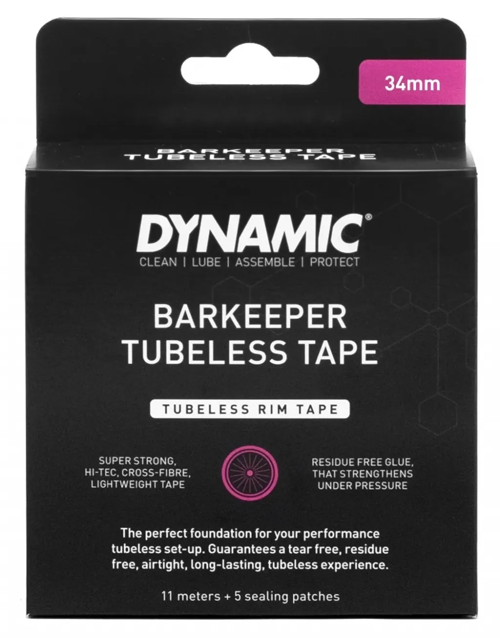 Ободная лента Dynamic Barkeeper Tubeless Tape для бескамерных ободов 34mm, 11м