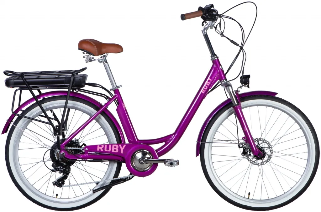Велосипед 26" Dorozhnik eRUBY DD FR 36B 12.5А*г 500Вт (2025) пурпурний
