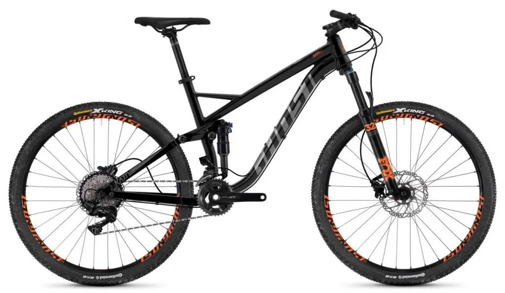 Велосипед 27.5" Ghost Kato FS 5.7 nightblack / titanium gray / monarch orange