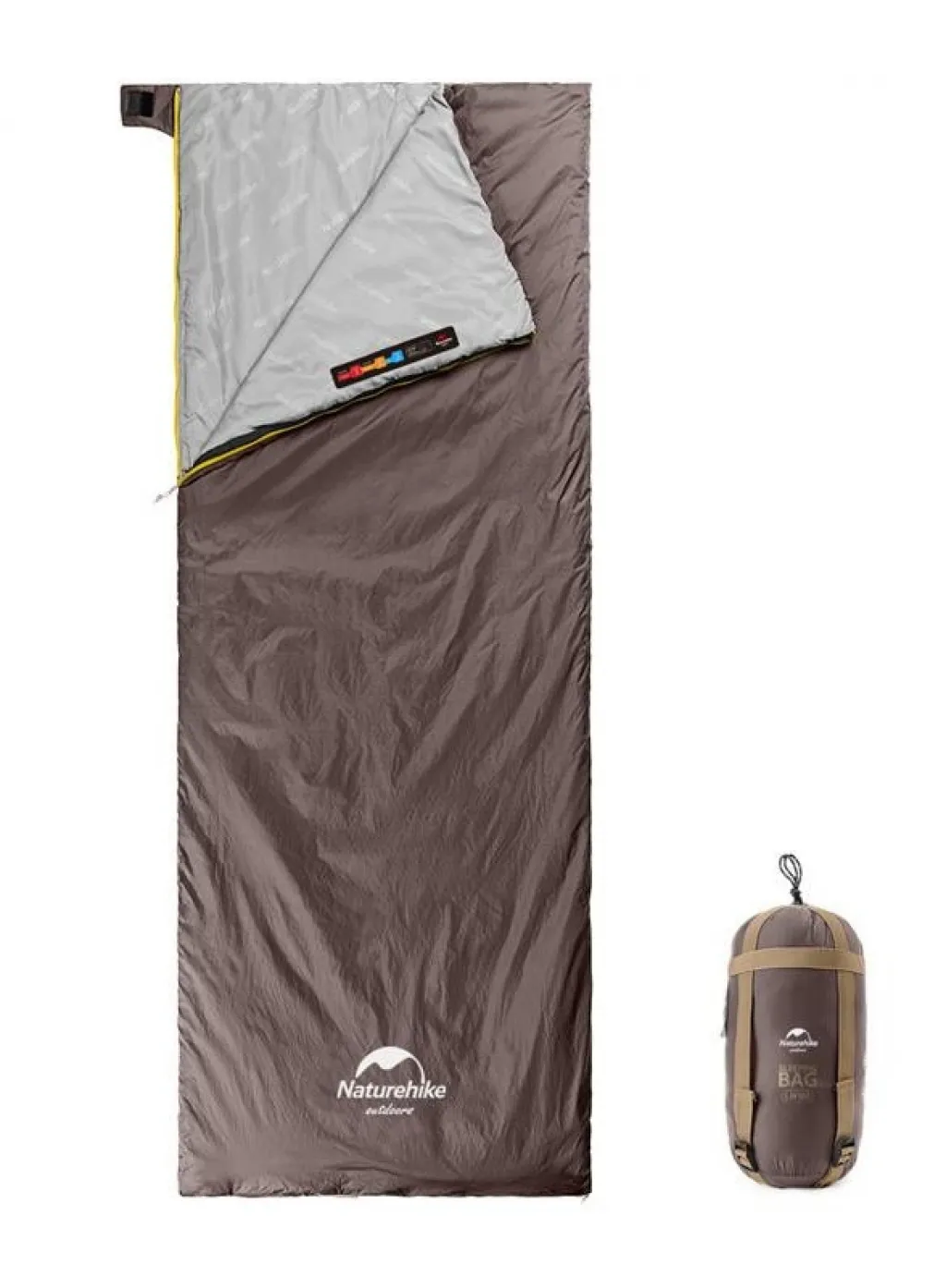 Спальный мешок Naturehike Summer LW180 NH21MSD09 (15°C) 190 см M (левый), brown