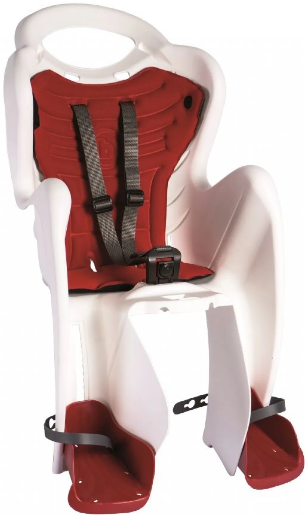 Сидіння задн. Bellelli Mr Fox Сlamp (на багажник) до 22кг, біле з червоною підкладкою