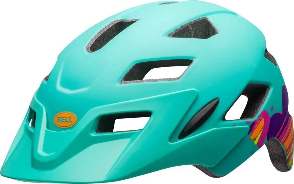 Шлем детский Bell Sidetrack Child matte turquoise/violet hearts