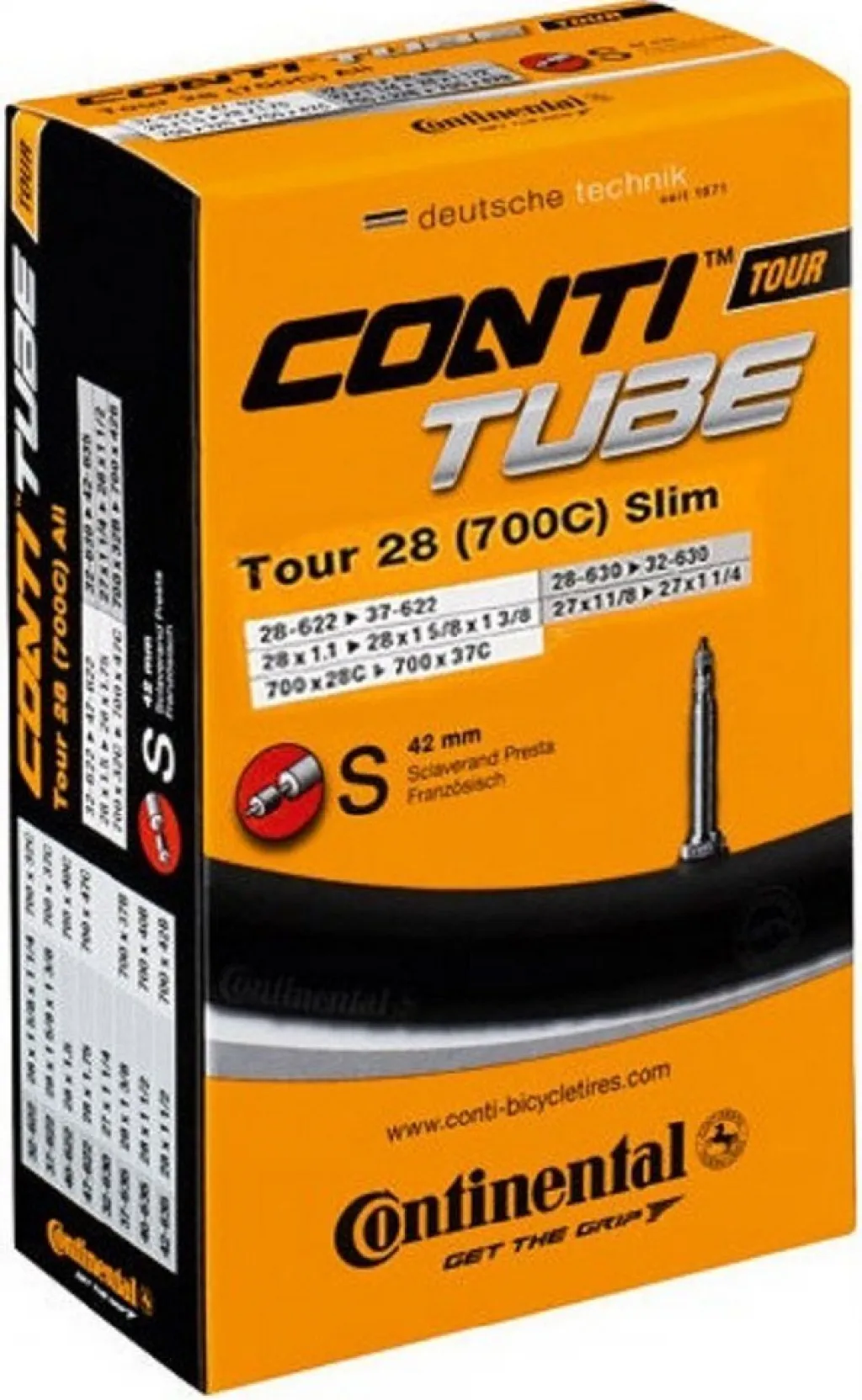 Камера 28" Continental Tour Tube Slim S42 (28-622->37-622/32-630) (140g)