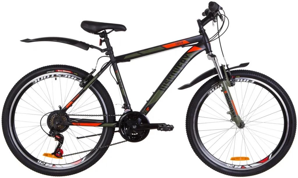 Велосипед 26" Discovery TREK Vbr 2019 черно-оранжевый хаки (м)