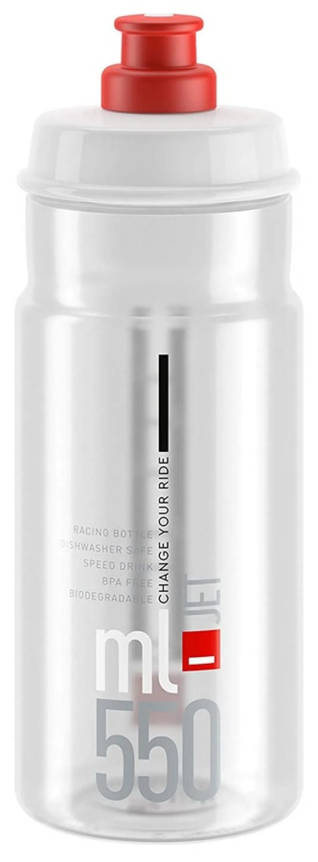 Фляга ELITE Jet, 550ml, clear/red