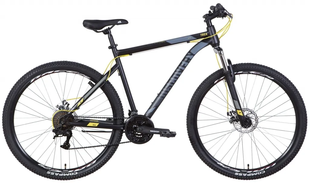 Велосипед 29" Discovery TREK AM DD (2022) черно-желтый (м)