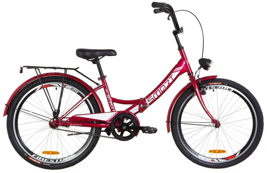 Велосипед 24" Formula SMART 2019 красный с багажником, крылом и фонарём