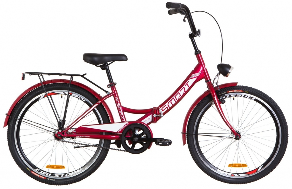 Велосипед 24" Formula SMART 2019 красный с багажником, крылом и фонарём Велосипед 24" Formula SMART 2019 красный с багажником, крылом и фонарём