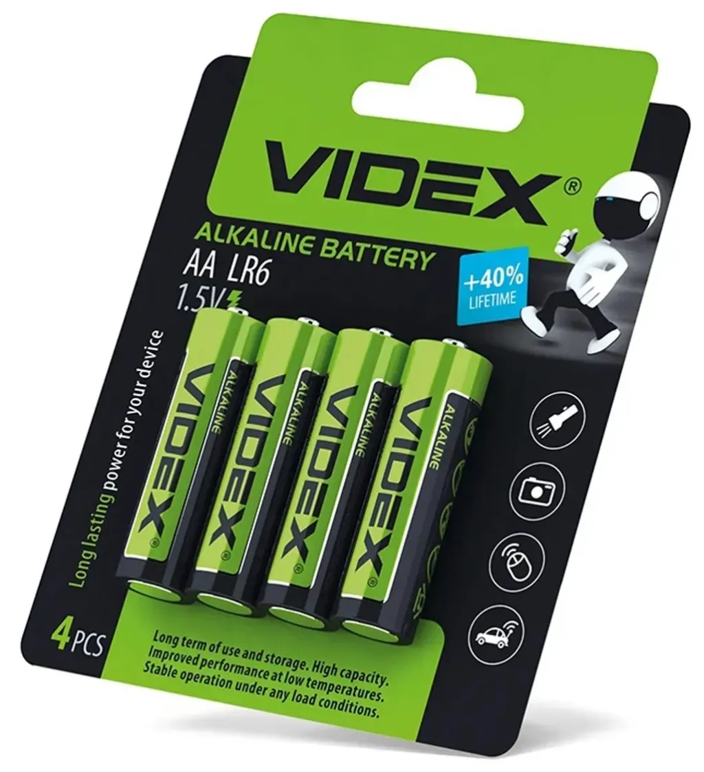 Батарейка щелочная Videx LR06/AA (4шт) Батарейка щелочная Videx LR06/AA (4шт)