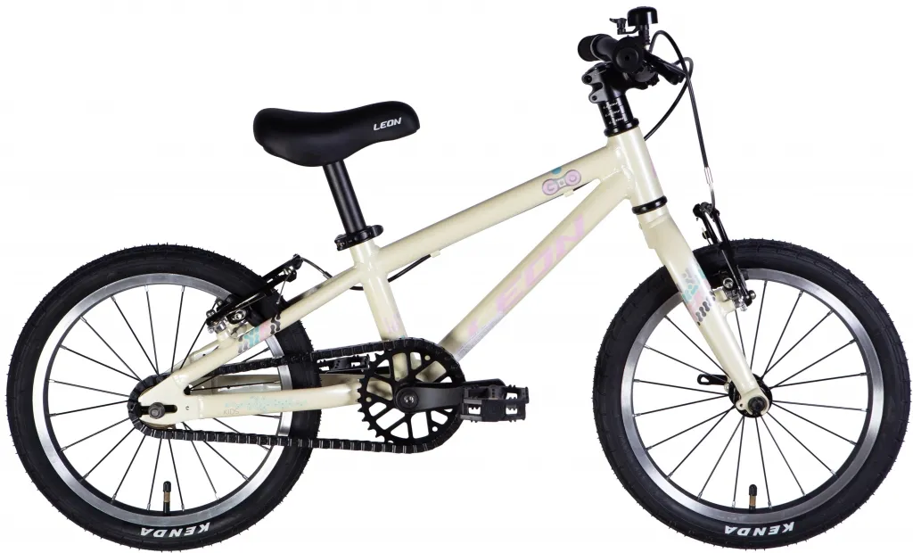 Велосипед 16" Leon GO Vbr FR (2025) бежевий з рожевим Велосипед 16" Leon GO Vbr FR (2025) бежевий з рожевим