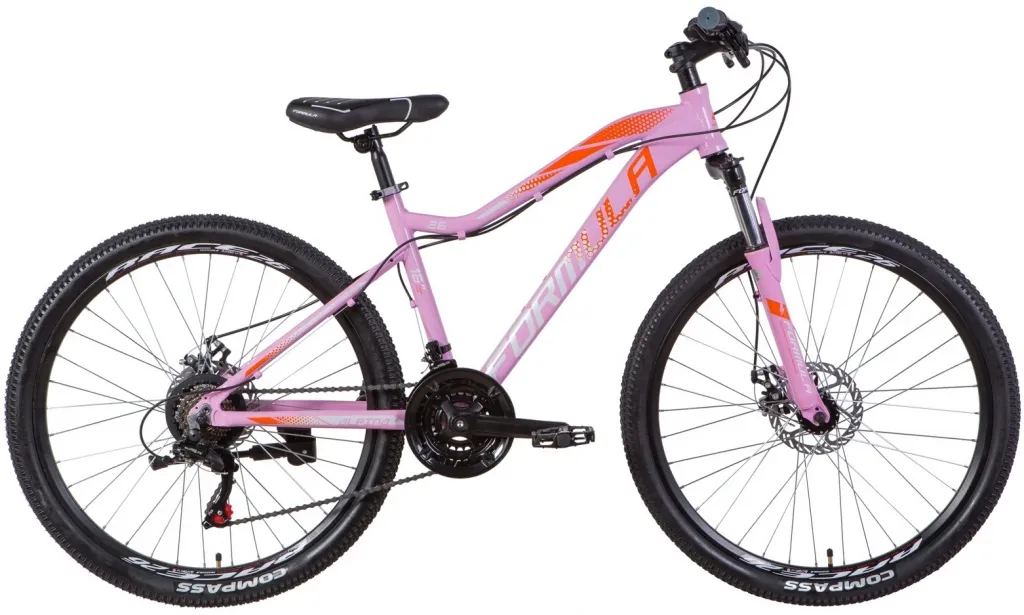 Велосипед 26" Formula ALPINA AM DD (2021) розово-оранжевый с серым