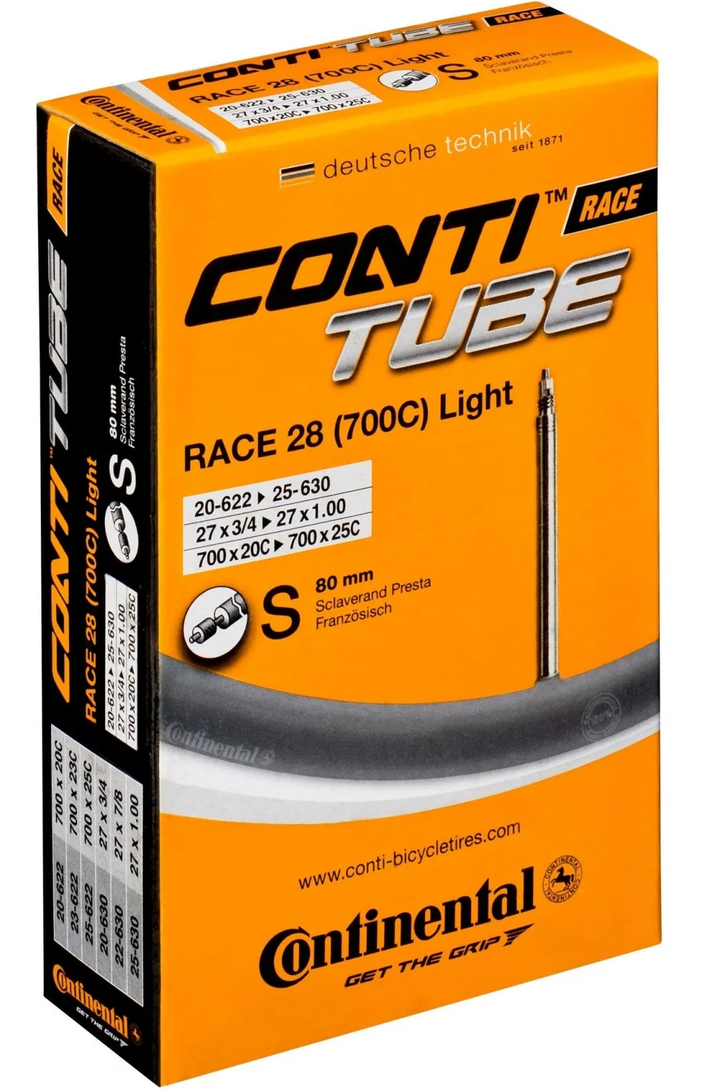 Камера 28x0.75/1.0 (622-630x20-25) Continental Race Tube Light 28" FV 80