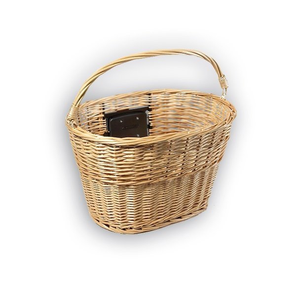 Корзина Green Cycle GCB-22 ротанг, большая размера с быстросьемным креплением на руль Корзина Green Cycle GCB-22 ротанг, большая размера с быстросьемным креплением на руль