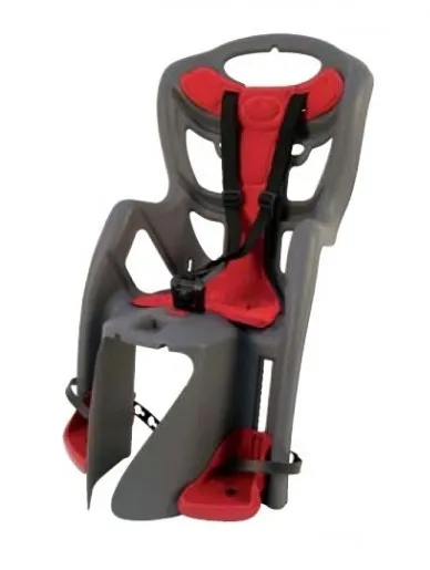 Сидіння задн. Bellelli PEPE Сlamp (на багажник) до 22кг, сіре з червоною підкладкою