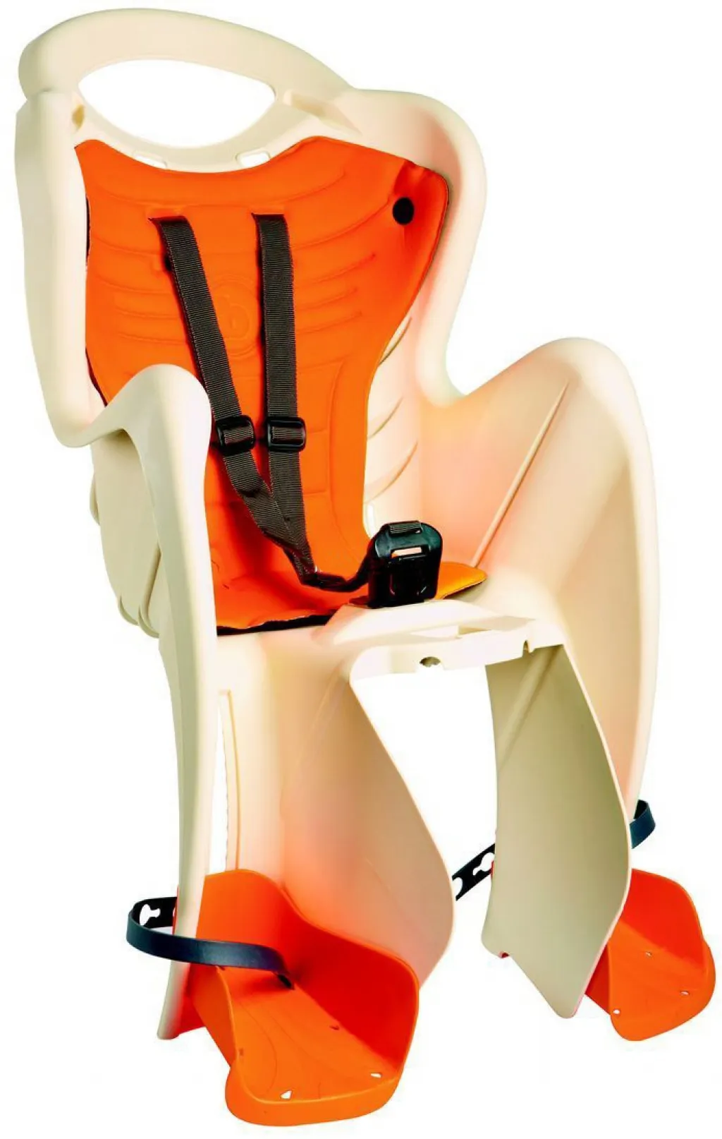 Сиденье задн. Bellelli PEPE Сlamp (на багажник) до 22кг, бежевое с оранжевой подкладкой