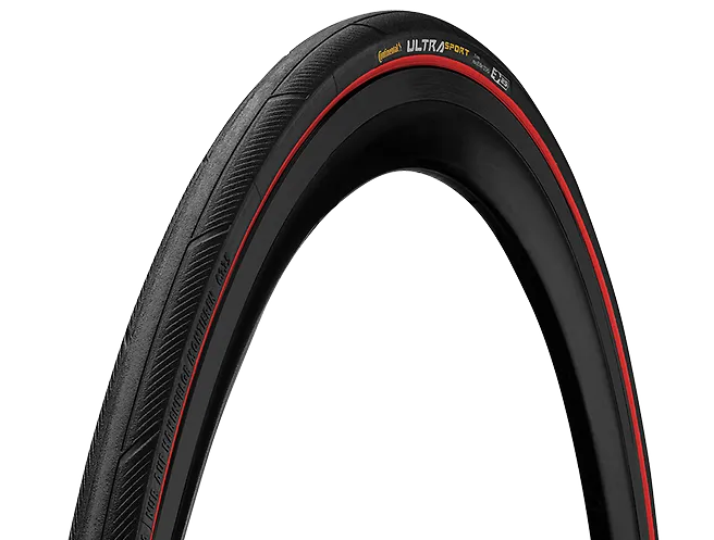 Покрышка 28" 700x25C (25-622) Continental Ultra Sport III (Performance) black/red foldable TPI 3/180 (275g)