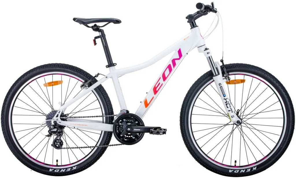 Велосипед 26" Leon HT-LADY AM Vbr (2020) бело-малиновый с оранжевим