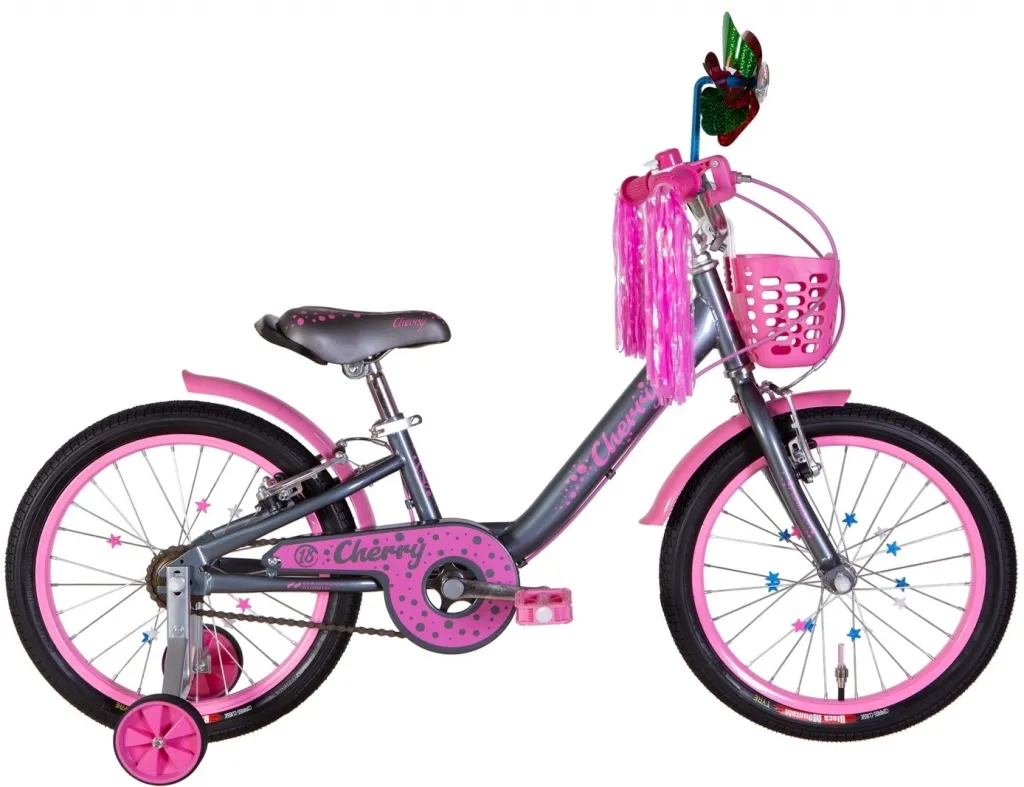Велосипед 18" Formula CHERRY (2022) темно-сірий з рожевим