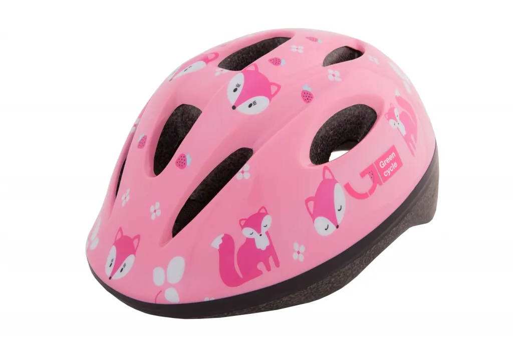Шлем детский Green Cycle Foxy розовый/малиновый/белый лак