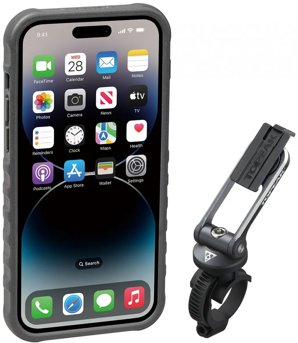 Чехол-держатель для телефона Topeak RideCase with RideCase Mount, works with iPhone 14 Pro Max, black/gray