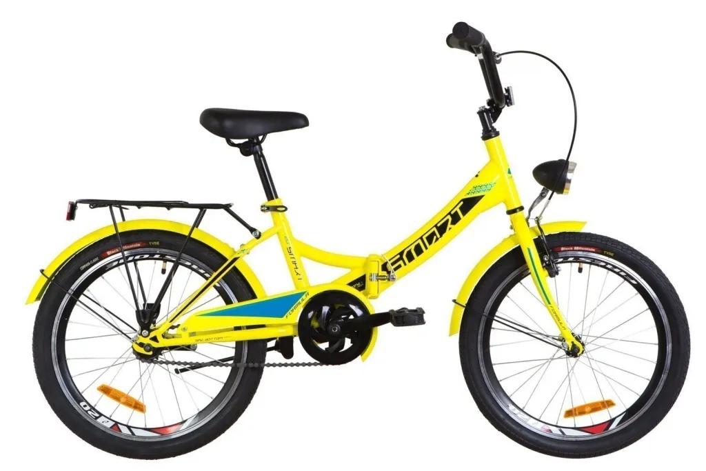 Велосипед 20" Formula SMART 2019 желтый, с багажником, крылом и фонарём