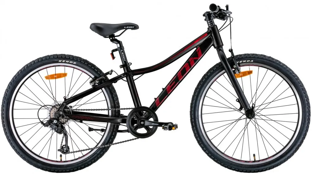 Велосипед 24" Leon JUNIOR Vbr (2022) чорний з червоним (м)