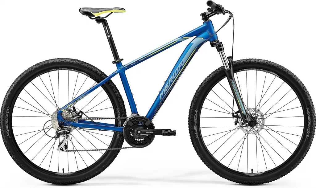 Велосипед 29" Merida BIG.NINE 20-MD (2020) silk medium blue (silver / yellow)