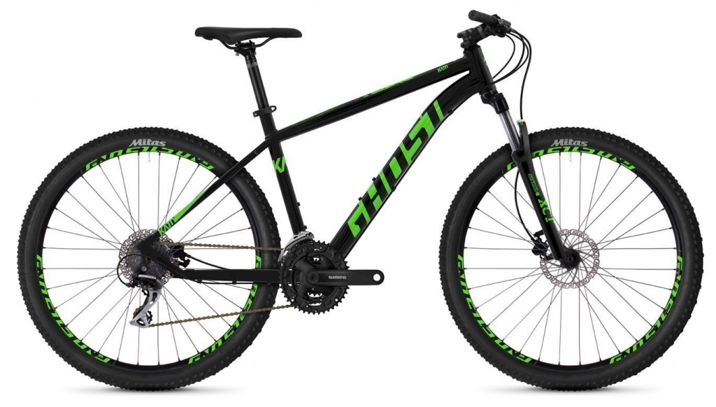 Велосипед 27,5" Ghost Kato 2.7 night black / riot green Велосипед 27,5" Ghost Kato 2.7 night black / riot green