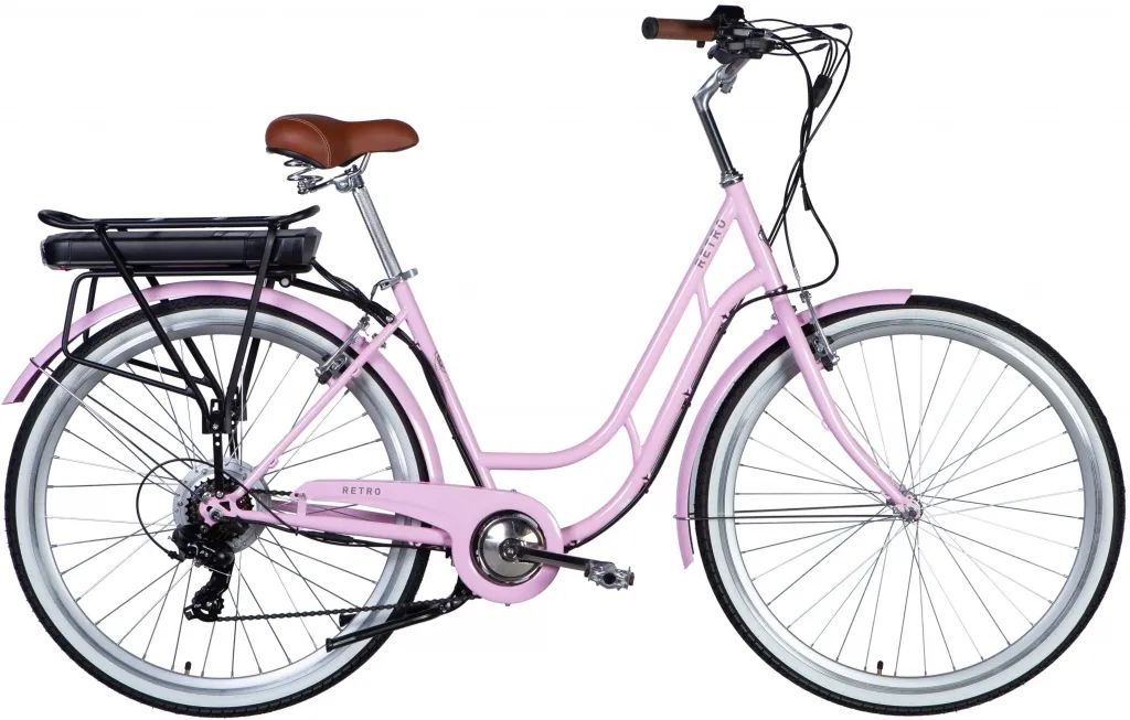 Велосипед 28" Dorozhnik RETRO DD FR 36B 12.5А*г 250Вт (2025) світло-рожевий