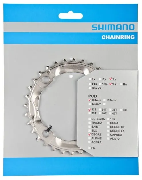 Зірка шатунів Shimano FC-M532 DEORE 32зуб. 9-скор. срібний колір Зірка шатунів Shimano FC-M532 DEORE 32зуб. 9-скор. срібний колір