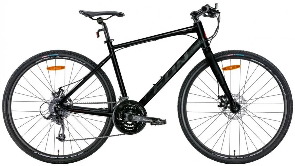 Велосипед 28" Leon HD-80 DD черно-белый с красным Велосипед 28" Leon HD-80 DD черно-белый с красным