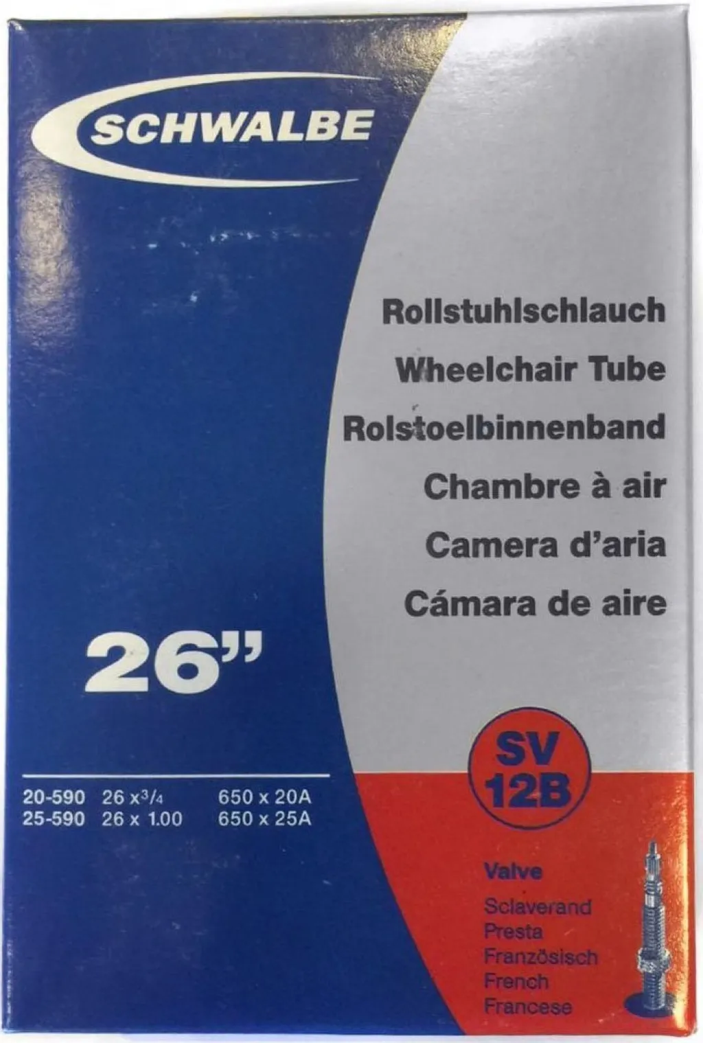 Камера 26" (18/25-590) Schwalbe SV12B 40mm